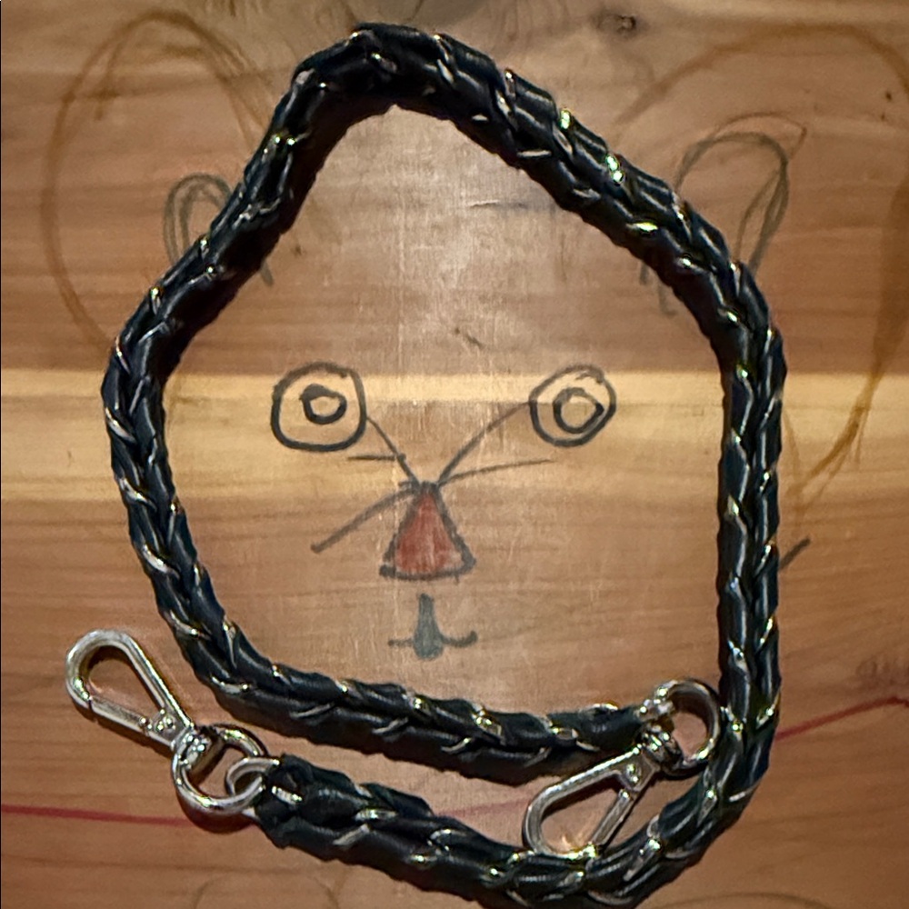 MZ Wallace Black and Silver Braided Strap